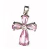 Image 1 : Fine Jewelry Designer Sebastian, French Cubic Zironia And Sterling Silver Cross Pendant