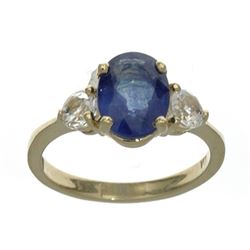 APP: 1.2k Fine Jewelry Designer Sebastian 14 KT Gold, 2.78CT Blue And White Sapphire Ring
