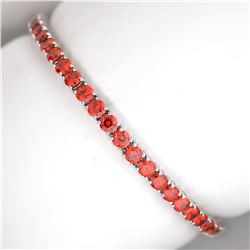 Custom Made Sterling Silver Opal Fancy French Cubic Zirconium Tennis Bracelet