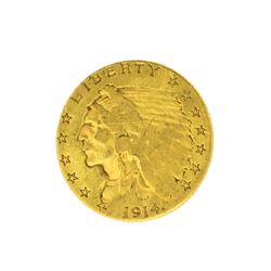 1914 $2.50 U.S. Indian Head Gold Coin