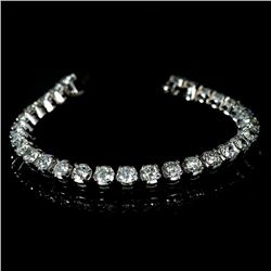 APP: 23.2k *Fine Jewelry 14 kt. White Gold, Custom Made, 10.00CT Round Brilliant Cut Diamond Bracele