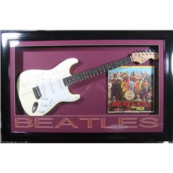 Beatles Laser Engraved Guitar - Plate Signatures