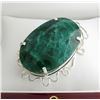 Image 1 : APP: 13.9k Fine Jewelry Designer Sebastian 335.96CT Oval Cut Emerald and Sterling Silver Pendant