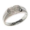 Image 1 : APP: 0.8k 0.04CT Round Cut Diamond and Platinum Over Sterling Silver Ring