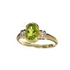 Image 1 : APP: 1k Fine Jewelry Designer Sebastian 14 KT Gold, 1.25CT Green Peridot And White Sapphire Ring