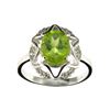 Image 1 : APP: 0.9k Fine Jewelry 2.28CT Green Peridot And Colorless Topaz Platinum Over Sterling Silver Ring