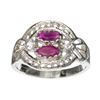 Image 1 : APP: 0.8k 0.40CT Ruby And Topaz Platinum Over Sterling Silver Ring