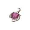Image 1 : APP: 1.3k Fine Jewerly 4.00CT Oval Cut Ruby And White Sapphire Sterling Silver Pendant