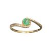 Image 1 : APP: 0.8k Fine Jewelry, Designer Sebastian 14 KT Gold, 0.24CT Round Cut Emerald And Diamond Ring