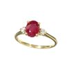 Image 1 : APP: 1k Fine Jewelry 14 KT Gold, 1.53CT Red Ruby And White Sapphire Ring