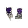Image 1 : APP: 0.4k 0.85CT Oval Cut Amethyst Solitaire Sterling Silver Earrings