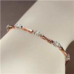 APP: 4.2k *Fine Jewelry 14KT Two Tone Gold, 1.00CT Round Brilliant Cut Diamond Bracelet (VGN A-302) 