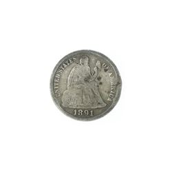 1891 Liberty Seated Dime Coin