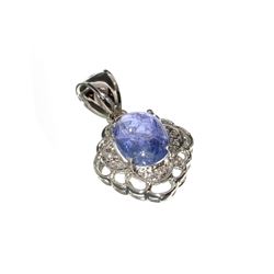 APP: 0.5k Fine Jewelry 2.49CT Oval Cut Tanzanite And Sterling Silver Ring