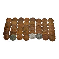 50 Assorted 1909 - 1958 Wheat Pennies Coin