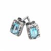 Image 2 : Blue Topaz and Sterling Silver Earring and Pendant Set