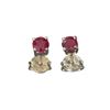 Image 1 : APP: 0.2k Fine Jewelry 0.70CT Round Cut Ruby And Sterling Silver Earrings