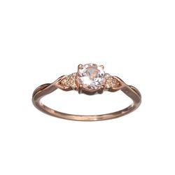 APP: 0.7k Fine Jewelry, Designer Sebastian 14 KT Gold, 0.48CT Round Cut Morganite And Diamond Ring