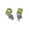 Image 1 : APP: 0.2k 0.96CT Oval Cut Peridot Solitaire Sterling Silver Earrings