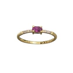 APP: 0.6k Fine Jewelry 14 KT Gold, 0.29CT Red Ruby And Diamond Ring