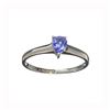 Image 1 : APP: 0.6k Fine Jewelry Designer Sebastian 0.25CT Pear Cut Tanzanite And Sterling Silver Ring