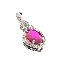 APP: 1.2k Fine Jewelry 3.81CT Ruby And Topaz Sterling Silver Pendant