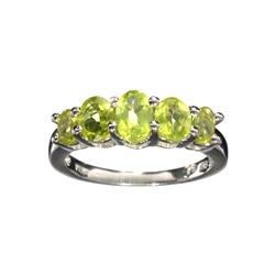 APP: 0.3k Fine Jewelry 1.49CT Oval Cut Green Peridot And Sterling Silver Ring