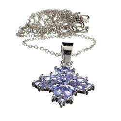 APP: 1.8k 1.61CT Tanzanite And Topaz Platinum Over Sterling Silver Pendant With Chain