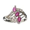 Image 1 : APP: 0.9k Fine Jewelry 0.50CT Ruby And Topaz Platinum Over Sterling Silver Ring