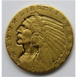 1911-P INDIAN $5 GOLD HALF EAGLE