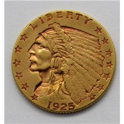 1925-D INDIAN $2.5 GOLD QUARTER EAGLE