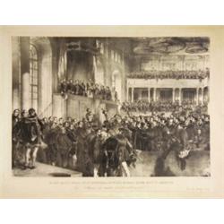 Az Elso Magyar Ország-gyülés  megnyitása a  Képviselok házában, Pesten 1848-ik évi julius 5-én. Gróf