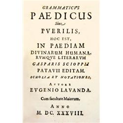 [Inchofer Menyhért] Lavanda, Eugeni(us) - Grammaticus Palepathius, Sive Nugivendus. Hoc est, In tres