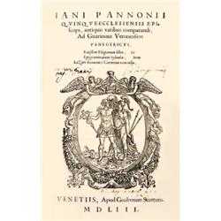 Jan(us) Pannoni(us) - Ad Guarinum Veronensem panegyricus. Eiusdem Elegiarum liber. Et Epigrammatum S