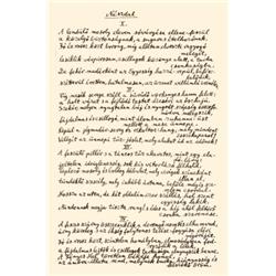 Weöres Sándor (1913-1989) költo, író, mufordító „Nászdal” címu versének saját kezu, tintával írt kéz