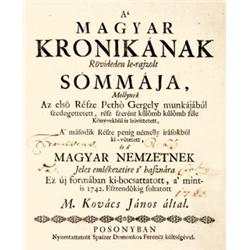 Kovács János, M. - A  magyar kronikának rövideden le-rajzolt sómmája, mellynek az elsö része Pethö G