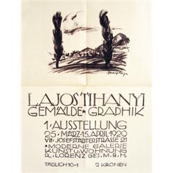 Lajos Tihanyi Gemälde, Graphik. 1. Austellung 25. März - 15. April 1920. VIII. Josefstädterstrasse 2