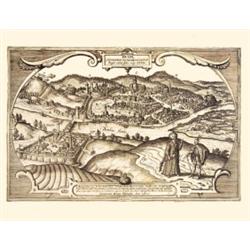 Buda, Citerioris Hungariae Caput, Regni auita sedes, vulgo Ofen. Buda és Pest rézmetszetu látképe ke