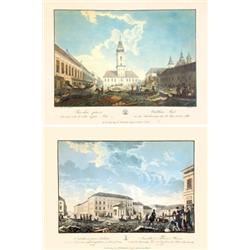 A  játékszin piacz  térképe Martius  14 d., a  veszélyteli napokban, a  vizárban, Pesten. 1838. - An