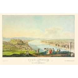 Ofen und Pesth. Publiée a Vienne chez Artaria & Comp. Rue Kohlmarkt.Buda és Pest kézzel színezett, r