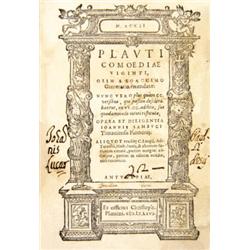 Plaut(us), M(arcus) Acci(us) - Comoediae viginti, olim a Ioachimo Camerario emendatae [.. . ] Opera 
