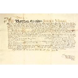 Adásvételi szerzodés, amelyben Bodnár Mihály örökségét, a Tartzal mezovároshoz tartozó, Csekej nevu 