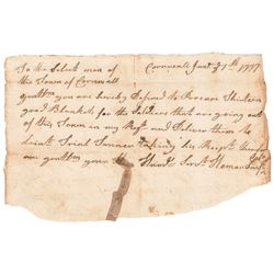 1777 Revolutionary War Autograph Letter Signed Colo. Heman Swift Cornwall (Conn)