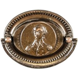 c. 1820s Pair of George Washington Antique Brass Drawer Pulls