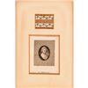 Image 2 : Martha Washingtons Decorative Cloth Dress Swatch Framed with Engraved Portrait