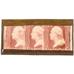 Encased Postage Stamp. FEUCHTWANGER Eagle Design. 9 Cent Strip. Choice Near New