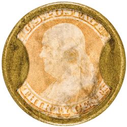 Encased Postage Stamp, Thirty Cents KIRKPATRICK + GAULT Rarity-6 Denomination