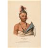Image 1 : 1838-Dated Hand-Colored McKinney and Hall Print of Kee-Shes-Waa, A Fox Chief