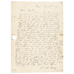 1840 Letter Regarding - Politicks and the Log Cabin of Tip and Tyler