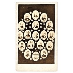 1865-69 Carte de Visite, Collage of First 17 United States Presidents